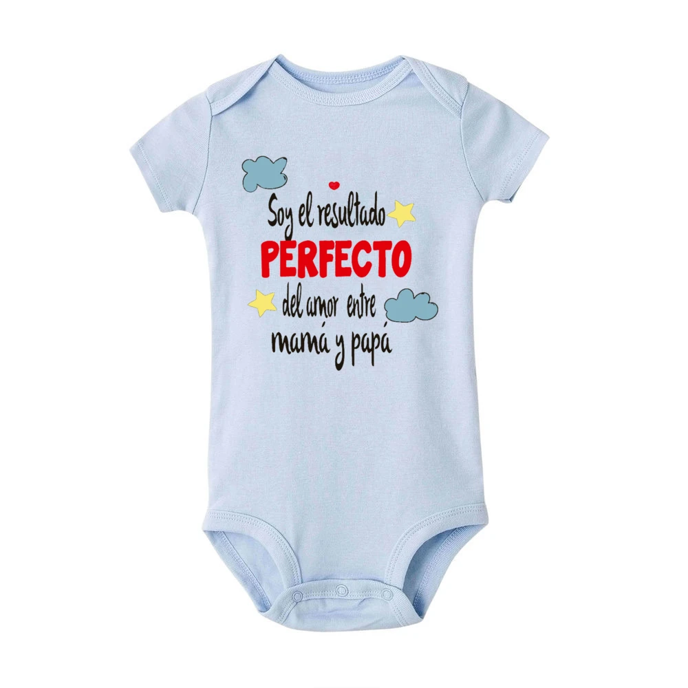 Funny Spanish Printed Baby Bodysuit Newborn Short Sleeve Romper Cute Boys Girls Outfits Toddler Summer Clothes Infant Jumpsuit