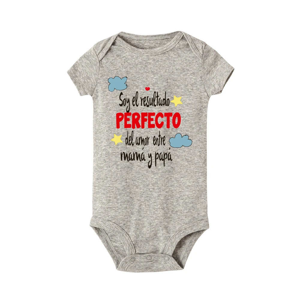 Funny Spanish Printed Baby Bodysuit Newborn Short Sleeve Romper Cute Boys Girls Outfits Toddler Summer Clothes Infant Jumpsuit