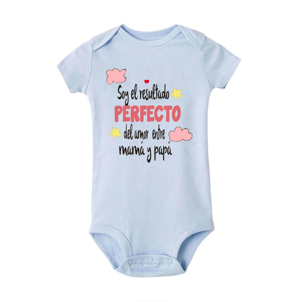 Funny Spanish Printed Baby Bodysuit Newborn Short Sleeve Romper Cute Boys Girls Outfits Toddler Summer Clothes Infant Jumpsuit