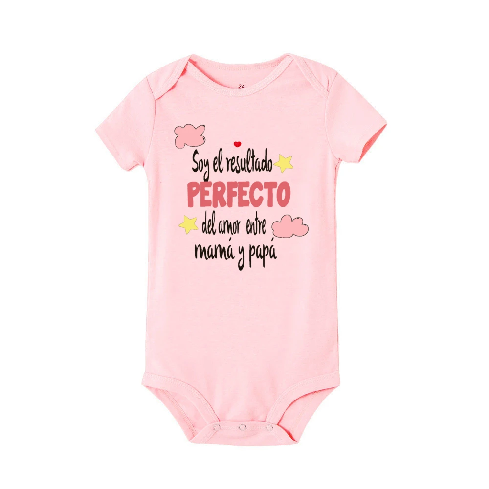 Funny Spanish Printed Baby Bodysuit Newborn Short Sleeve Romper Cute Boys Girls Outfits Toddler Summer Clothes Infant Jumpsuit