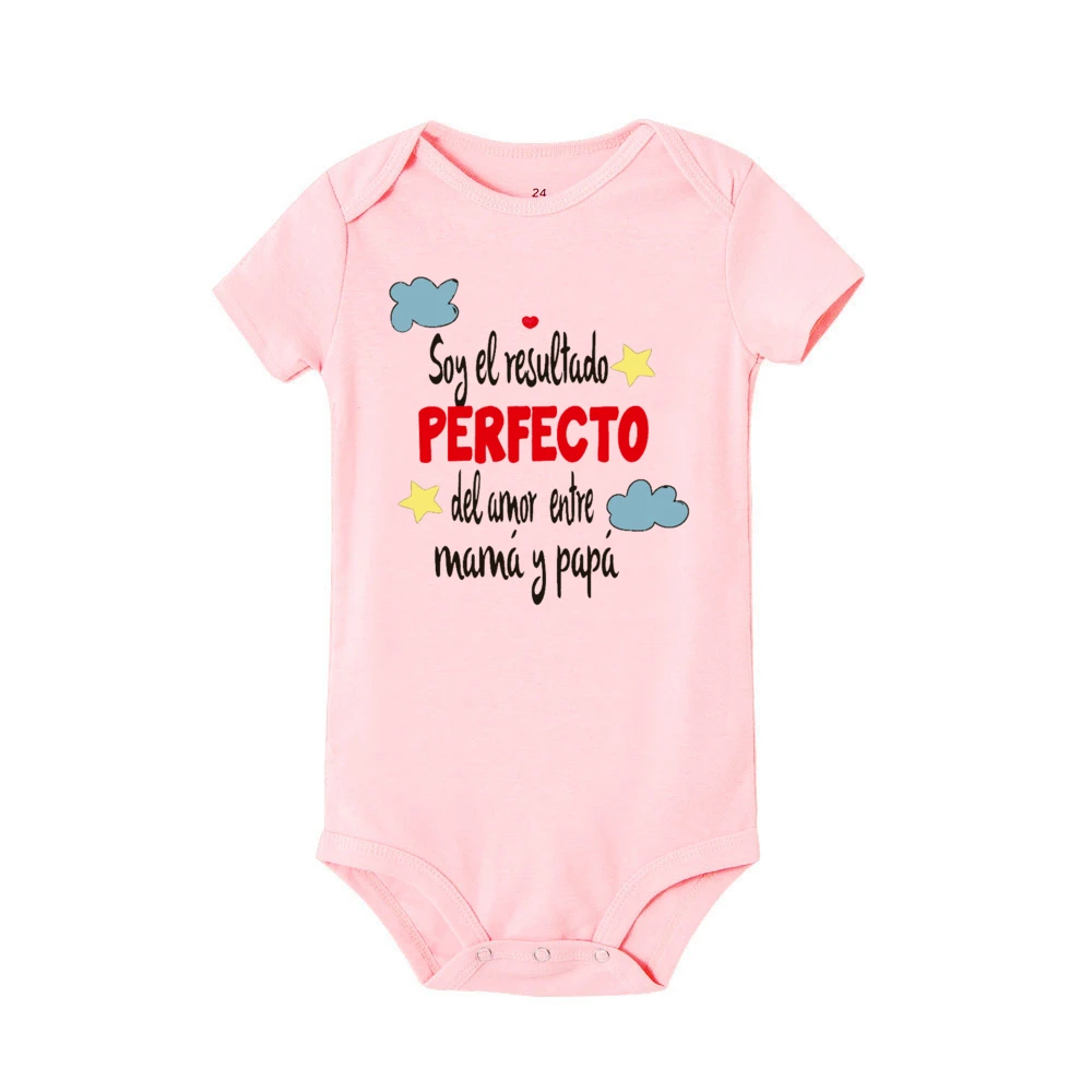Funny Spanish Printed Baby Bodysuit Newborn Short Sleeve Romper Cute Boys Girls Outfits Toddler Summer Clothes Infant Jumpsuit