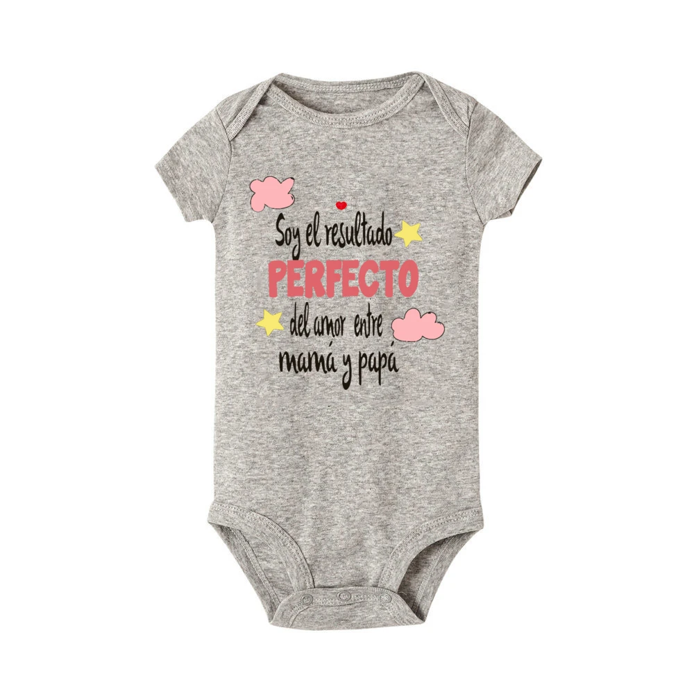 Funny Spanish Printed Baby Bodysuit Newborn Short Sleeve Romper Cute Boys Girls Outfits Toddler Summer Clothes Infant Jumpsuit