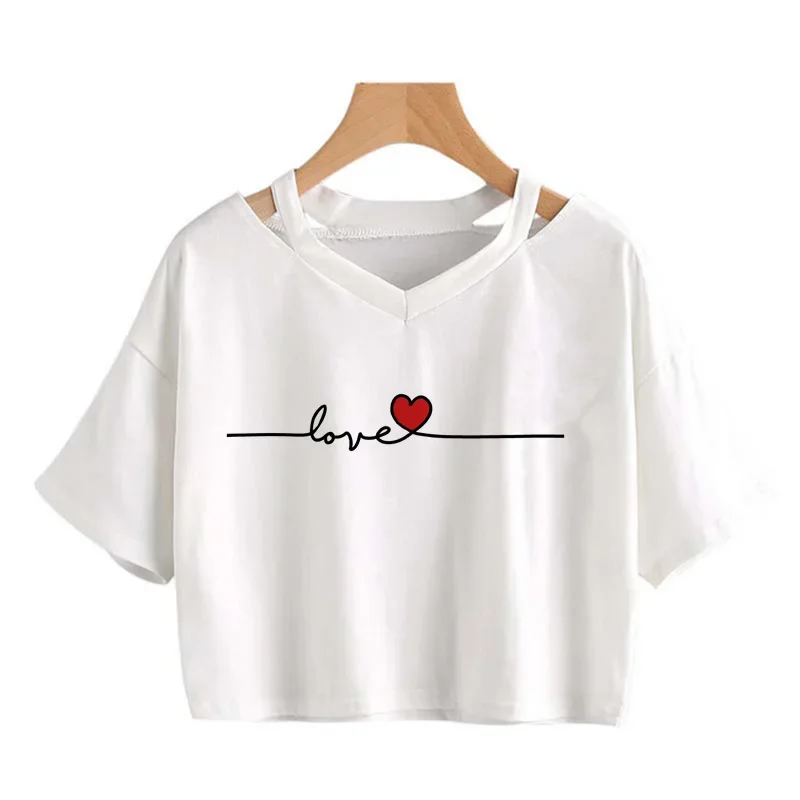 2000s Y2k Print Women Tee Shirt Harajuku Gothic Cropped Mange Tshirt Funny Graphic T-shirt Korean Style Casual Crop Tops Female