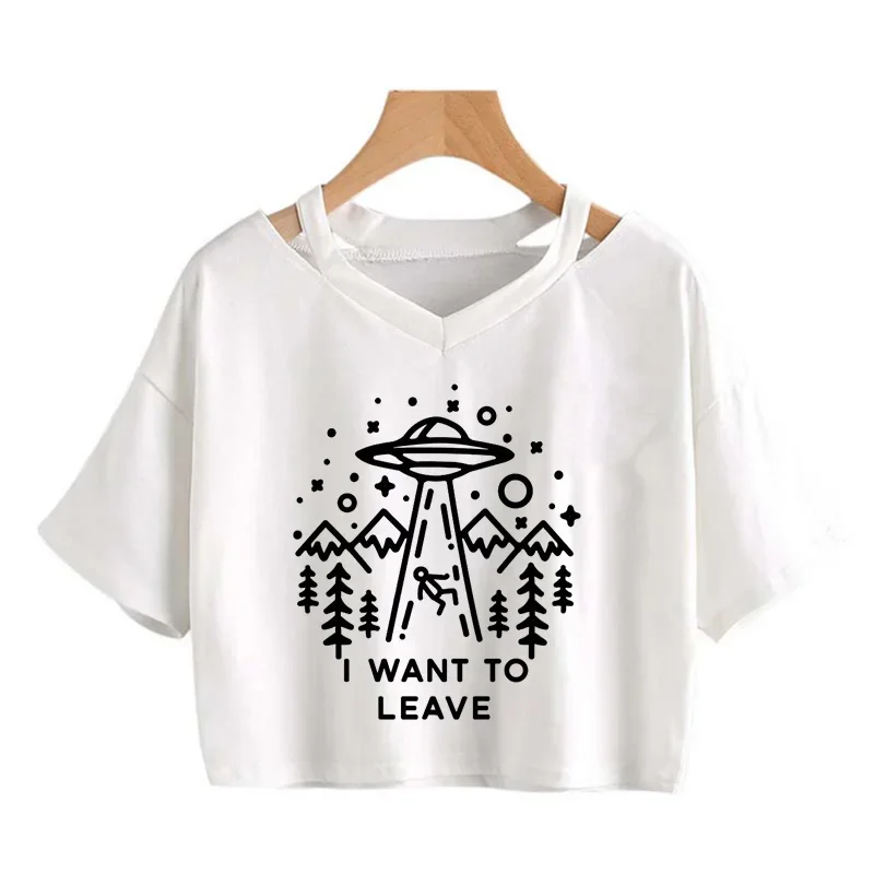 2000s Y2k Print Women Tee Shirt Harajuku Gothic Cropped Mange Tshirt Funny Graphic T-shirt Korean Style Casual Crop Tops Female