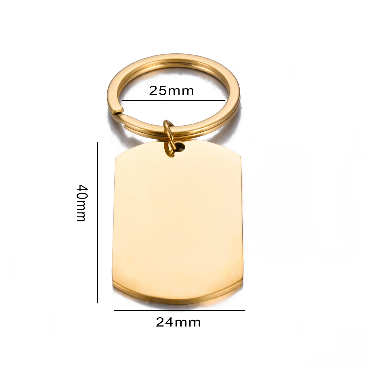 5Pcs ID Dog Tag Stainless Steel Keychain Military Army Keyring For Men Womens Punk Metal Smooth Army Tag Key Chain Gift