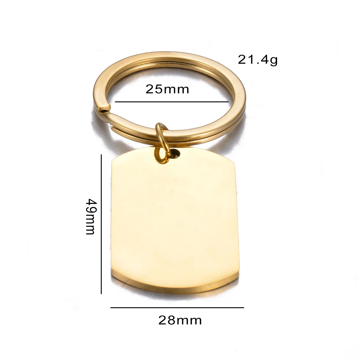 5Pcs ID Dog Tag Stainless Steel Keychain Military Army Keyring For Men Womens Punk Metal Smooth Army Tag Key Chain Gift