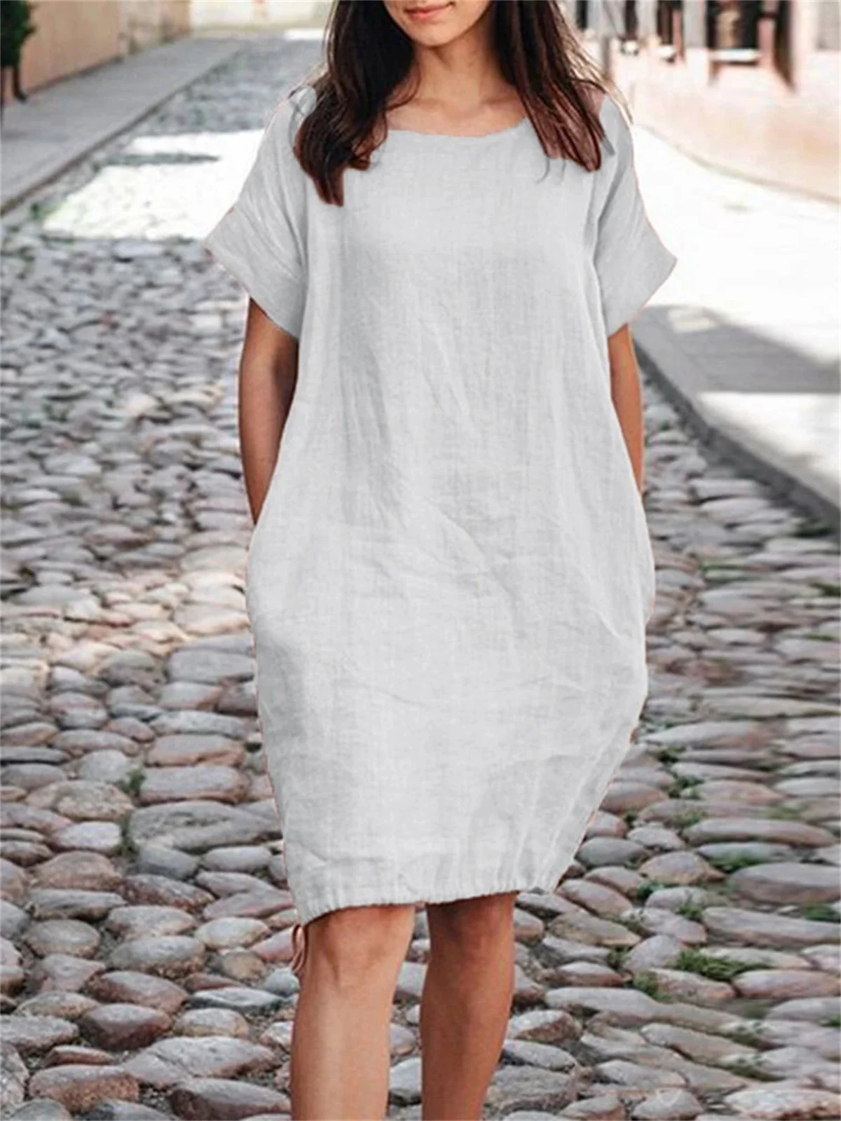 Women's Love Cat Paw Print Printed Loose Long Sleeved Summer Plus Size Dress Streetwear Oversized O-Neck
