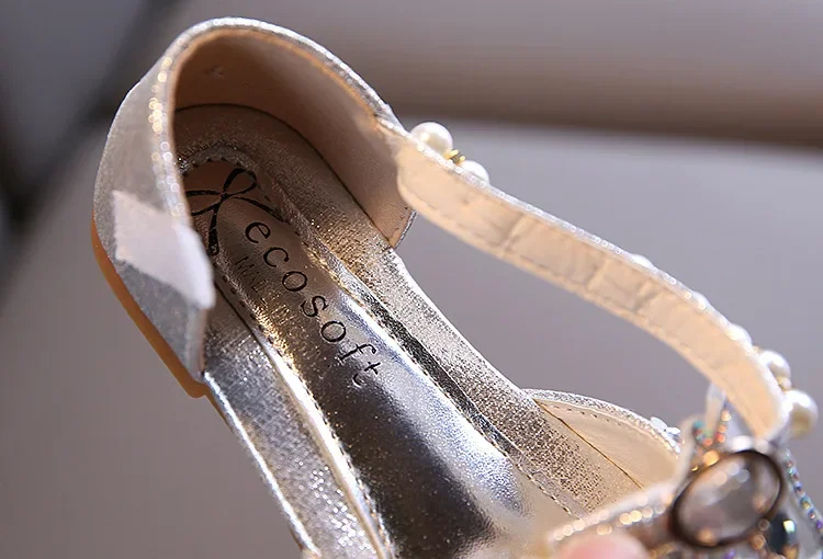 Kids Sandals for Girls Spring Summer Children Rhinestone Butterfly Dress Flat Sandals Fashion Causal Princess Pearl Single Shoes