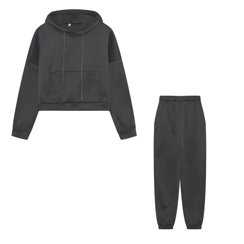 2024 Autumn Winter Women's New Long Sleeved Hat Casual Sweater Coat Women's Sports Set