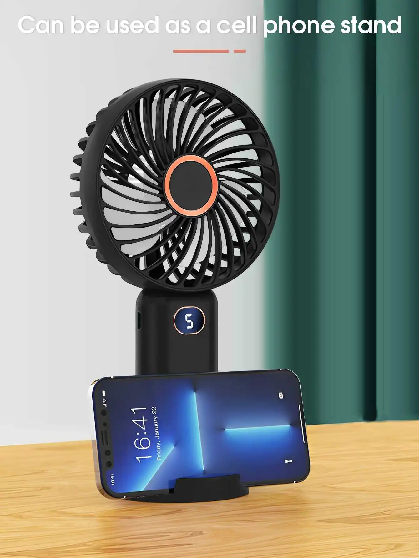Handheld Fan Portable Mini Fan with Backup Power Desk Fan USB Rechargeable Operated Cooling Electric Fan Travel Office
