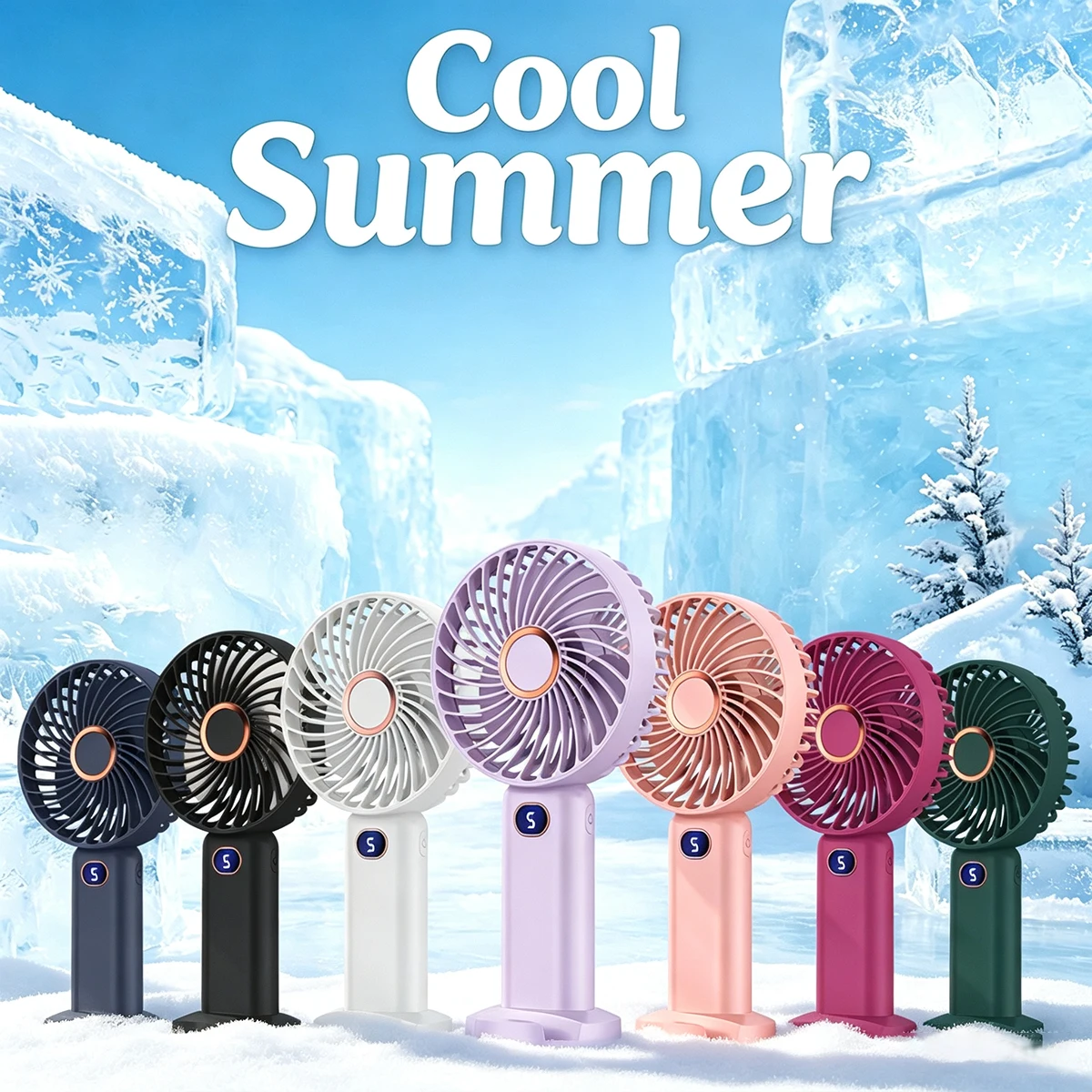 Handheld Fan Portable Mini Fan with Backup Power Desk Fan USB Rechargeable Operated Cooling Electric Fan Travel Office