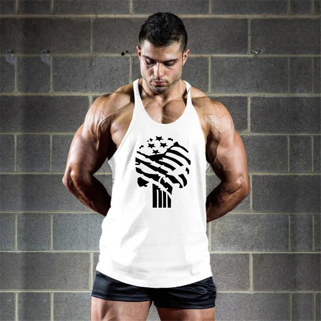 Brand Bodybuilding Clothing Fitness Mens Muscle Vest Summer Letters Print Sleeveless Shirt Gyms Stringer Tank Top Men Tank Top