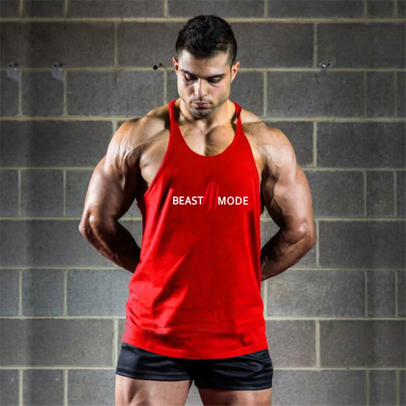 Brand Bodybuilding Clothing Fitness Mens Muscle Vest Summer Letters Print Sleeveless Shirt Gyms Stringer Tank Top Men Tank Top