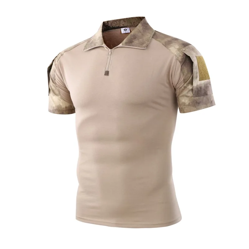 Camo Tactical Shirt Short Sleeve Quick Dry Combat T-Shirt Men's Camouflage Military Army T Shirt Outdoor Hunting Hiking Shirts