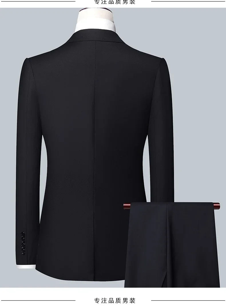 Suit Boutique Men's Fashion Business (Blazer+ Vest + Trousers) Gentleman's Wedding Casual Professional Formal Suit 3 Piece M-6XL