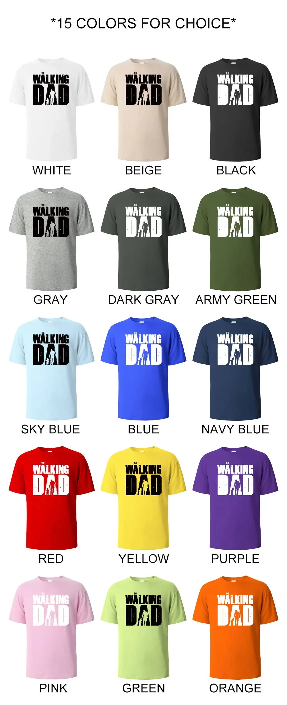 The Walking Dad Funny Street Printed T-Shirts Men Fashion Summer Tshirt Loose Oversized Cotton Short Sleeves Casual Hip Hop Tees