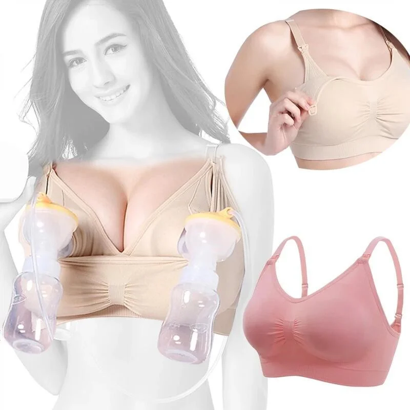 Hand Free Pumping Nursing Bra Women For Breast Special Underwear Maternity Breastfeeding Bras Can Wear All Day Pregnancy Clothes