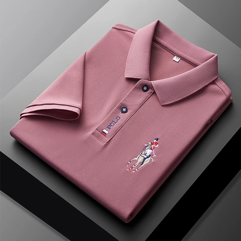 Men's Summer Embroidered Casual Fashion Short Sleeve POLO Shirt Comfortable Top
