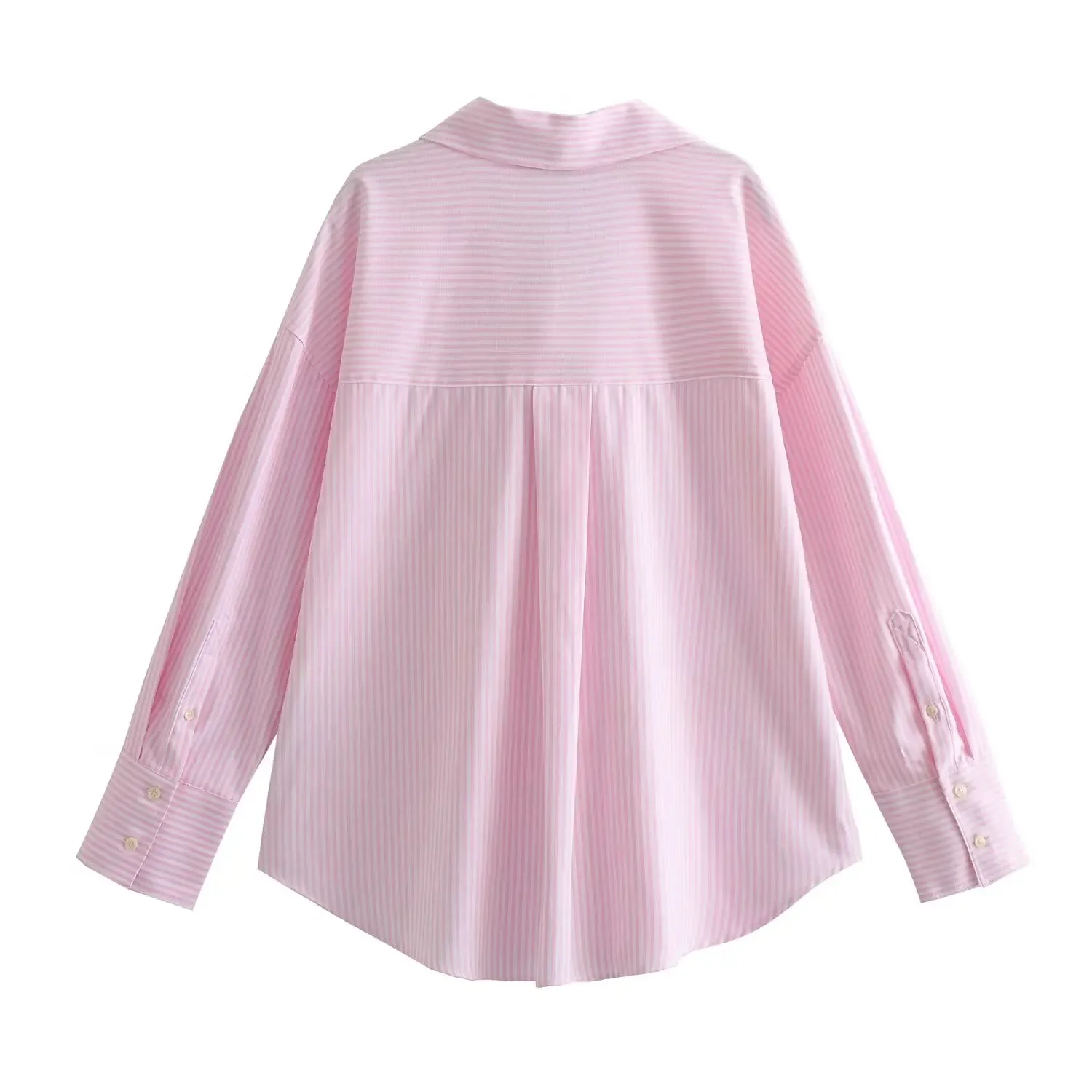 BSAY Women Fashion Long Sleeve Single-breasted Lapel Cotton Oxford Blouse Street Clothing Shirt Chic Ladies Crop Tops Mujer