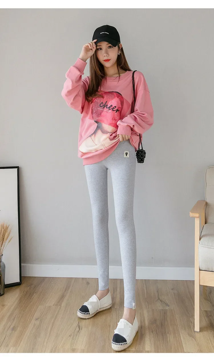 Pregnant Women Adjustable Bottoming Pants Maternity High Waist Tights Pants Women Comfortable Breathable Elastic Leggings