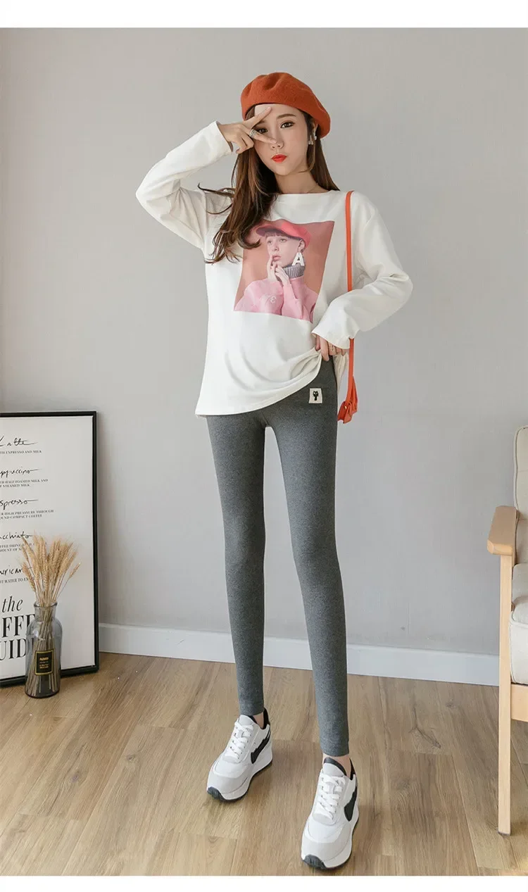 Pregnant Women Adjustable Bottoming Pants Maternity High Waist Tights Pants Women Comfortable Breathable Elastic Leggings