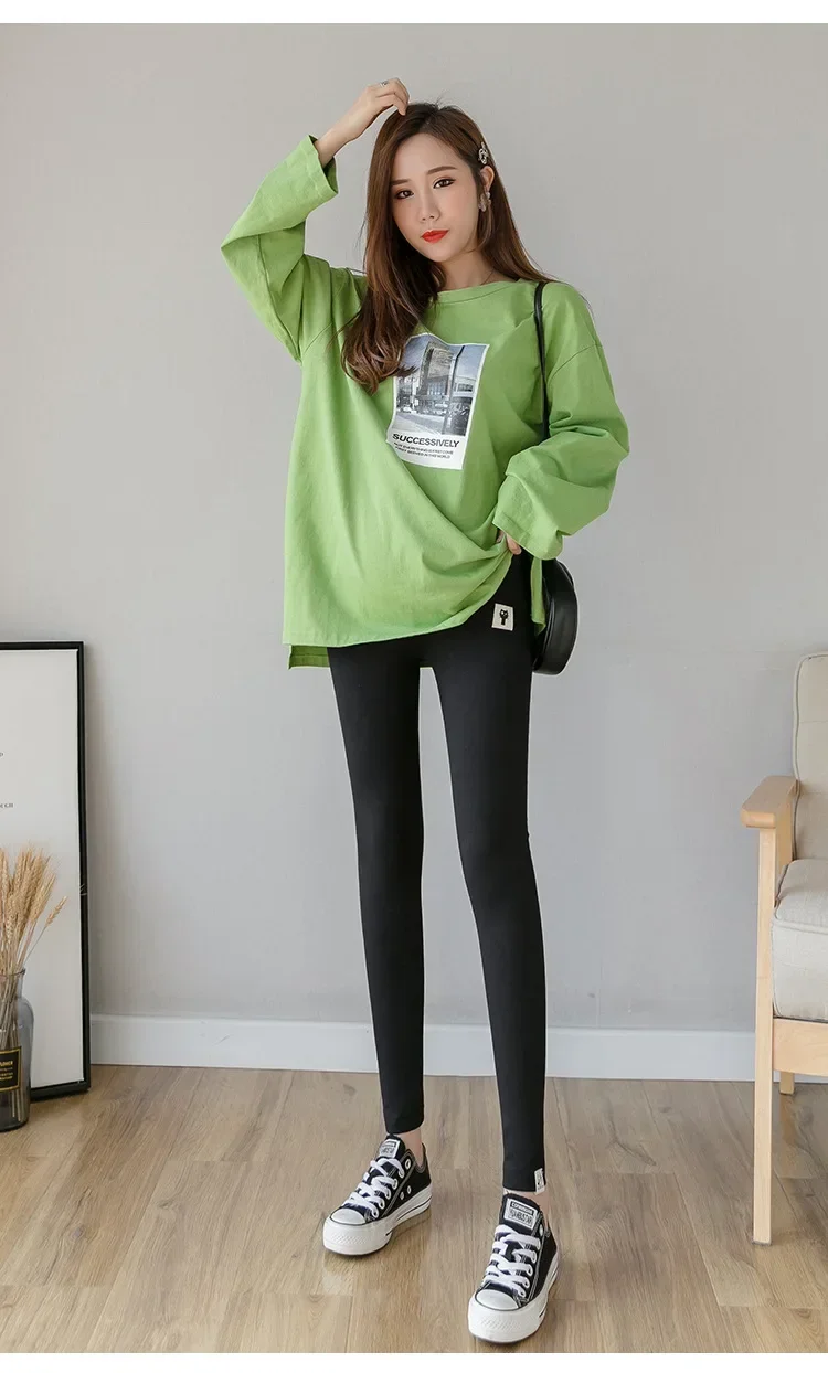 Pregnant Women Adjustable Bottoming Pants Maternity High Waist Tights Pants Women Comfortable Breathable Elastic Leggings