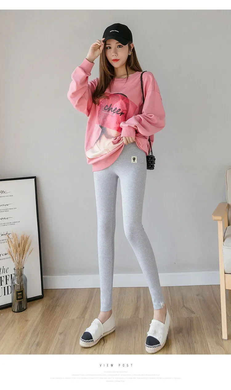 Pregnant Women Adjustable Bottoming Pants Maternity High Waist Tights Pants Women Comfortable Breathable Elastic Leggings