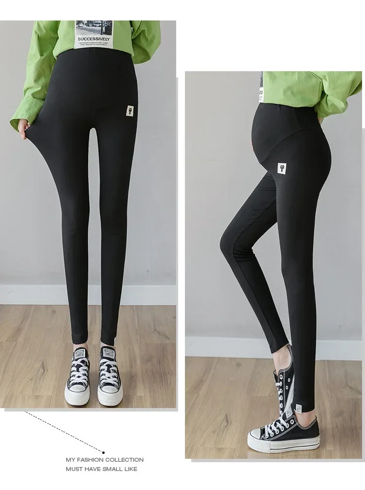 Pregnant Women Adjustable Bottoming Pants Maternity High Waist Tights Pants Women Comfortable Breathable Elastic Leggings