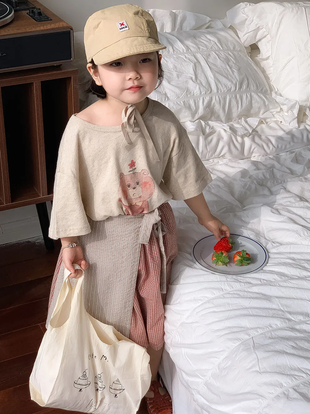 Children Clothing Girls Skirt Korean Style 2025 Spring and Summer New Patchwork Skirt Baby Plaid Princess Sweet Casual Skirt