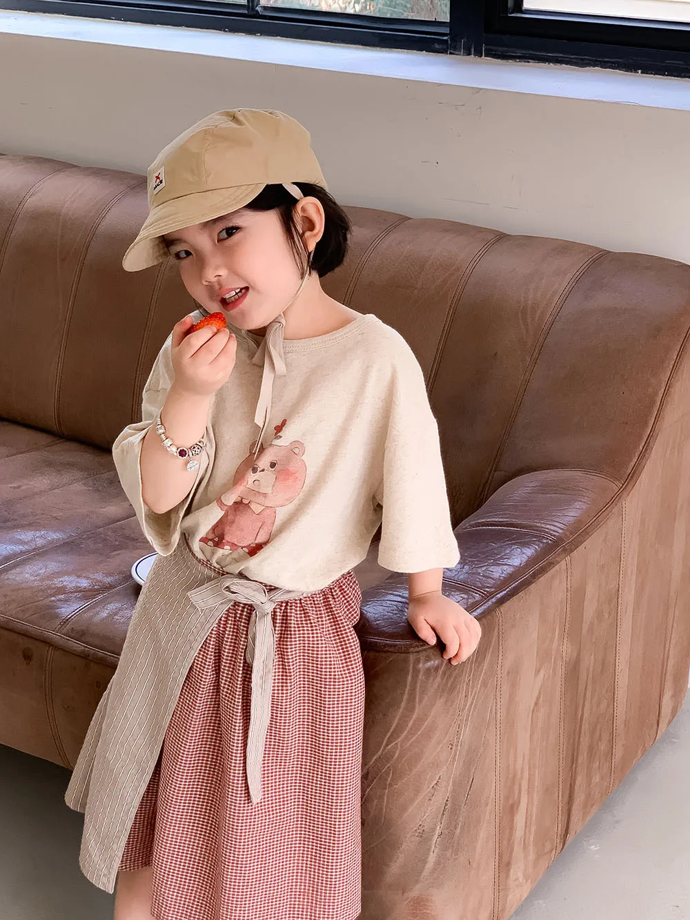 Children Clothing Girls Skirt Korean Style 2025 Spring and Summer New Patchwork Skirt Baby Plaid Princess Sweet Casual Skirt