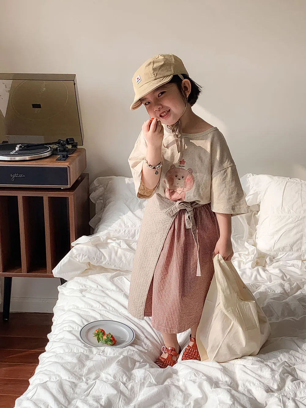 Children Clothing Girls Skirt Korean Style 2025 Spring and Summer New Patchwork Skirt Baby Plaid Princess Sweet Casual Skirt