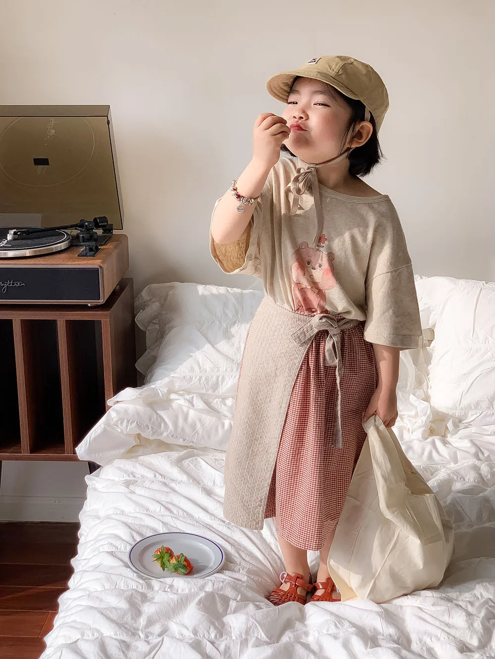Children Clothing Girls Skirt Korean Style 2025 Spring and Summer New Patchwork Skirt Baby Plaid Princess Sweet Casual Skirt