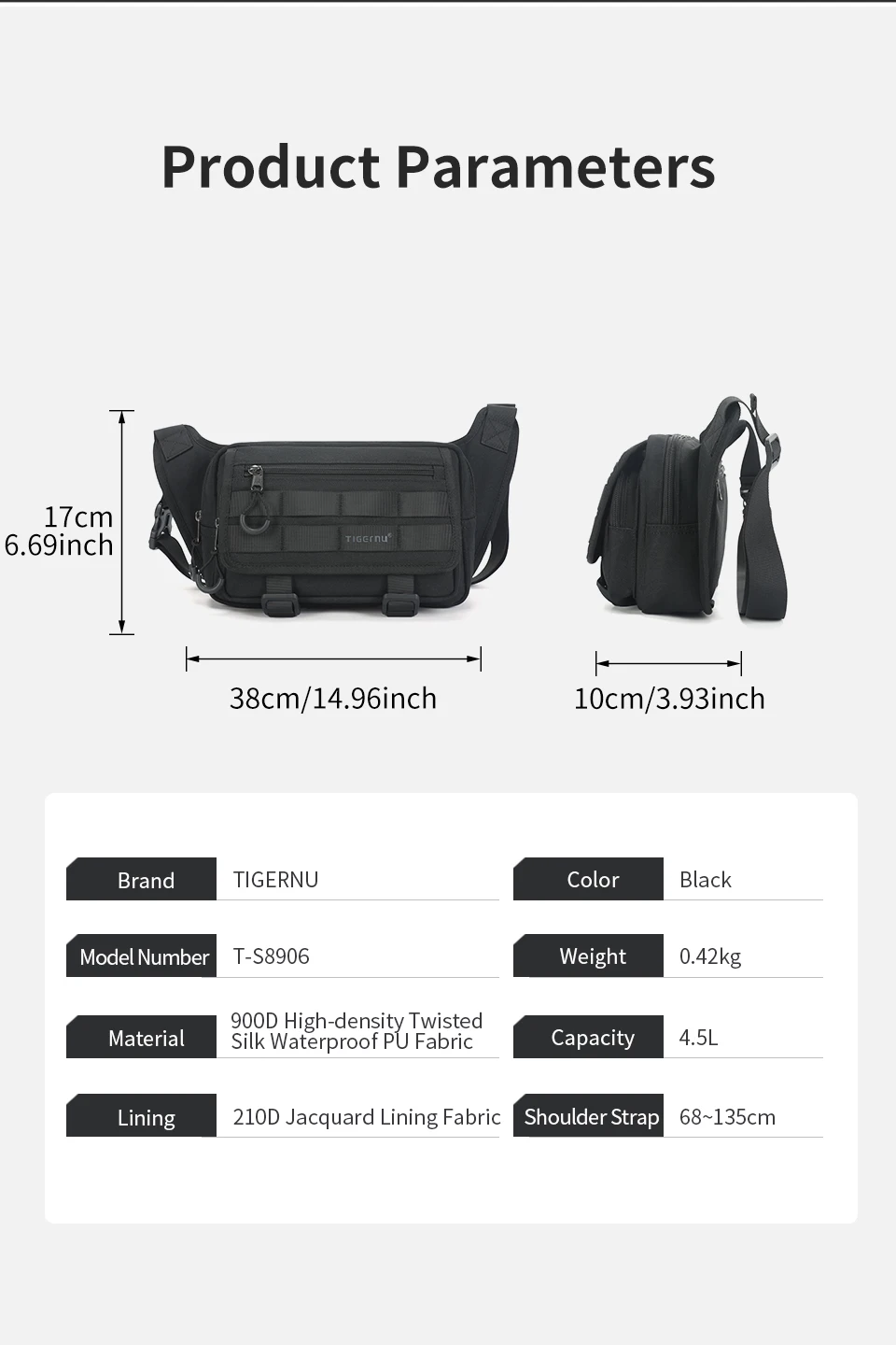 Tigernu Men Chest Bags Outdoor Messenger Bags For Men Hunting Carry Pack Sling Bag Male Hiking Shoulder Bag Waist Bag Crossbody
