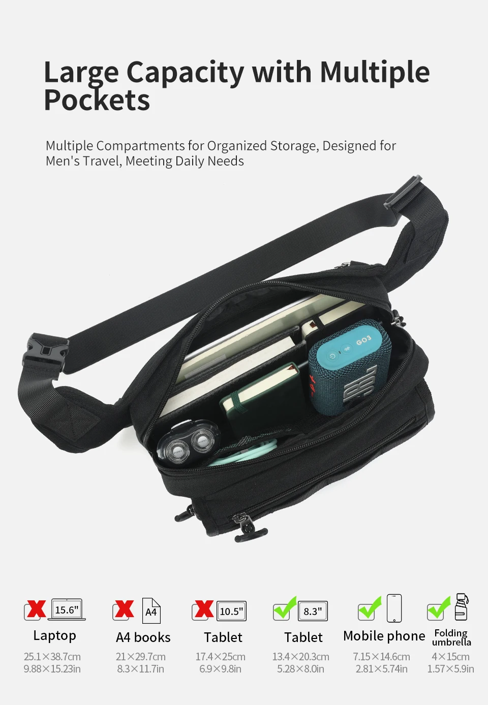 Tigernu Men Chest Bags Outdoor Messenger Bags For Men Hunting Carry Pack Sling Bag Male Hiking Shoulder Bag Waist Bag Crossbody