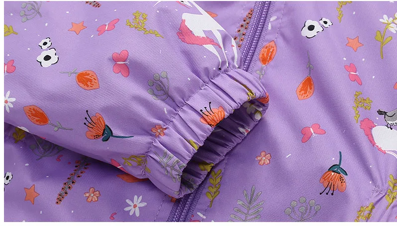Toddler Girls Unicorn Hooded Waterproof Windproof Jacket - Spring Coat for Kids