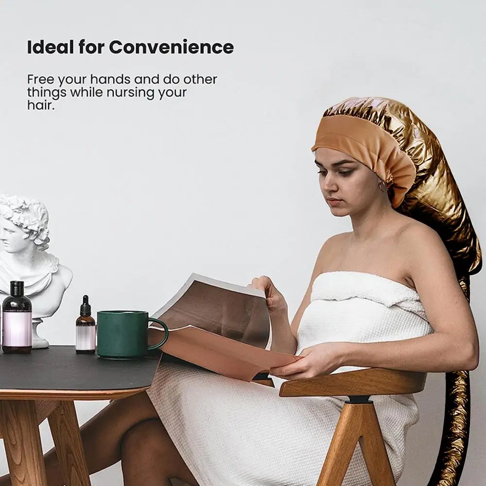 1pcs Hair Perm Portable Soft Hair Drying Cap Bonnet Hood Hat Blow Dryer Attachment Dry Hair Cream Cap Bonnets Wholesale