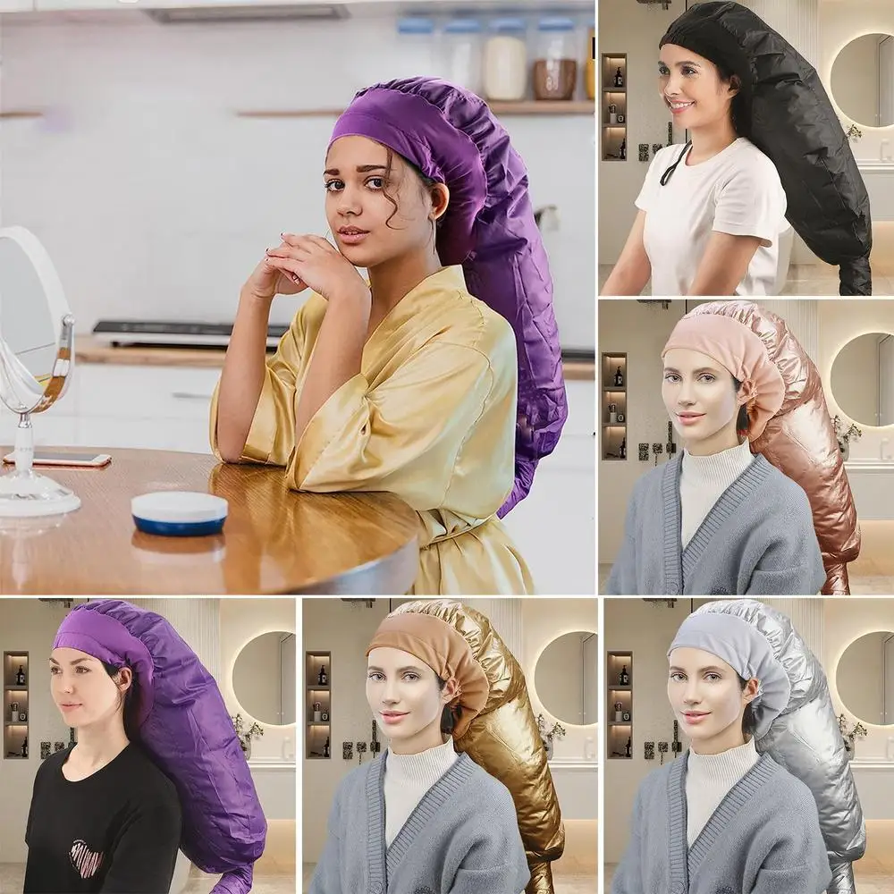 1pcs Hair Perm Portable Soft Hair Drying Cap Bonnet Hood Hat Blow Dryer Attachment Dry Hair Cream Cap Bonnets Wholesale