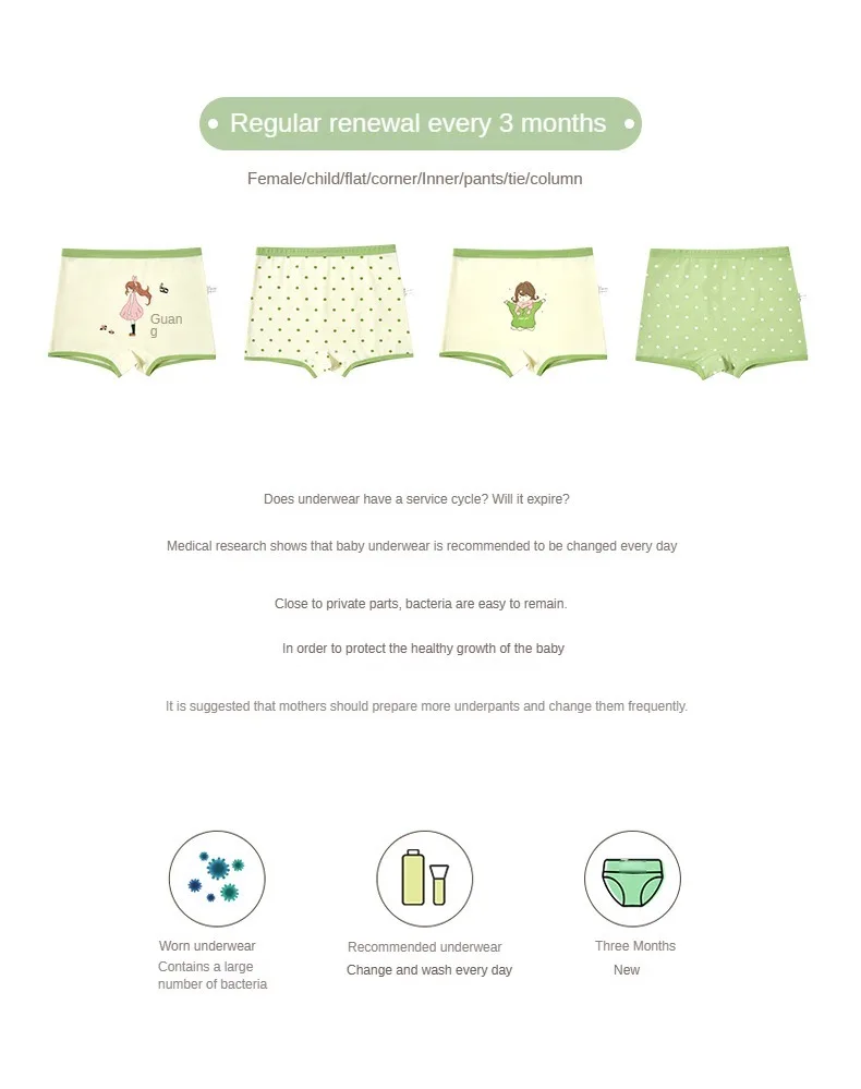4PCS Cartoon Boxers Soft Shorts Cute Panties for Girls Boxer Underwear Children's Cotton Girl Panties Underwears Clothing Kids