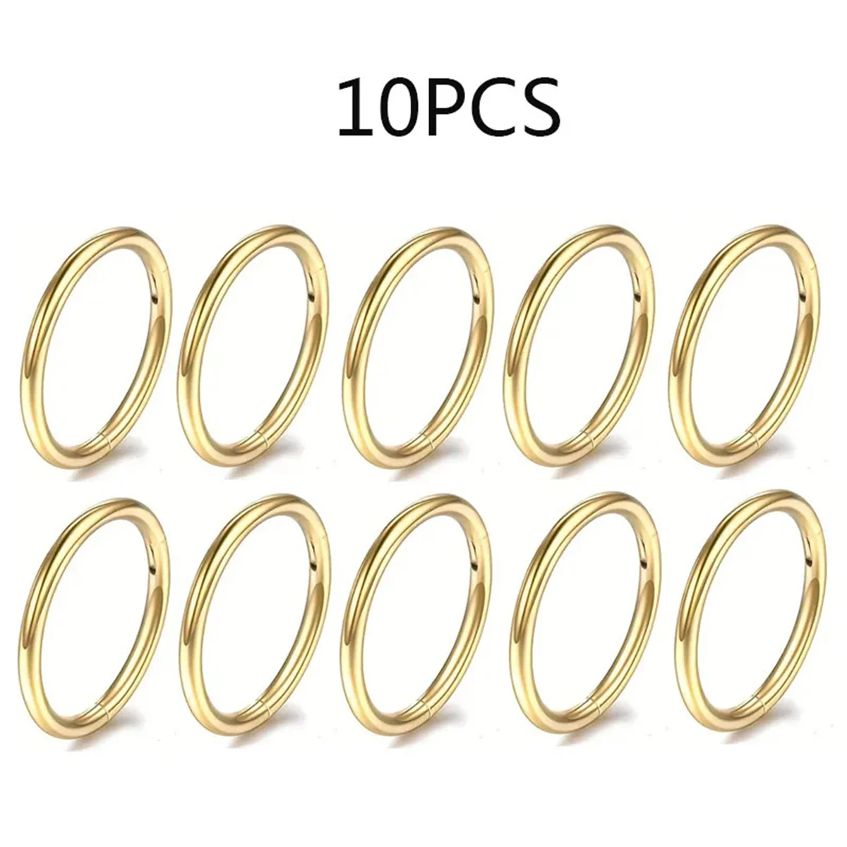 5/10Pcs 16G Stainless Steel Hinged Nose Rings Hoop Septum Clicker Tragus Helix Cartilage Daith Rook Earring Piercing Jewelry