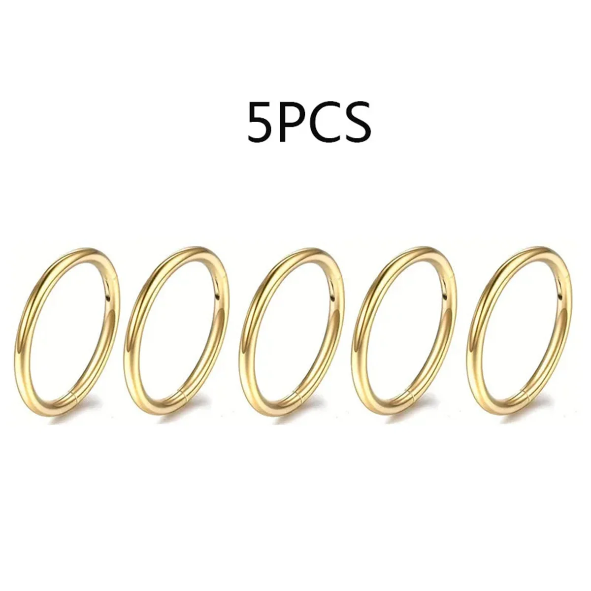 5/10Pcs 16G Stainless Steel Hinged Nose Rings Hoop Septum Clicker Tragus Helix Cartilage Daith Rook Earring Piercing Jewelry