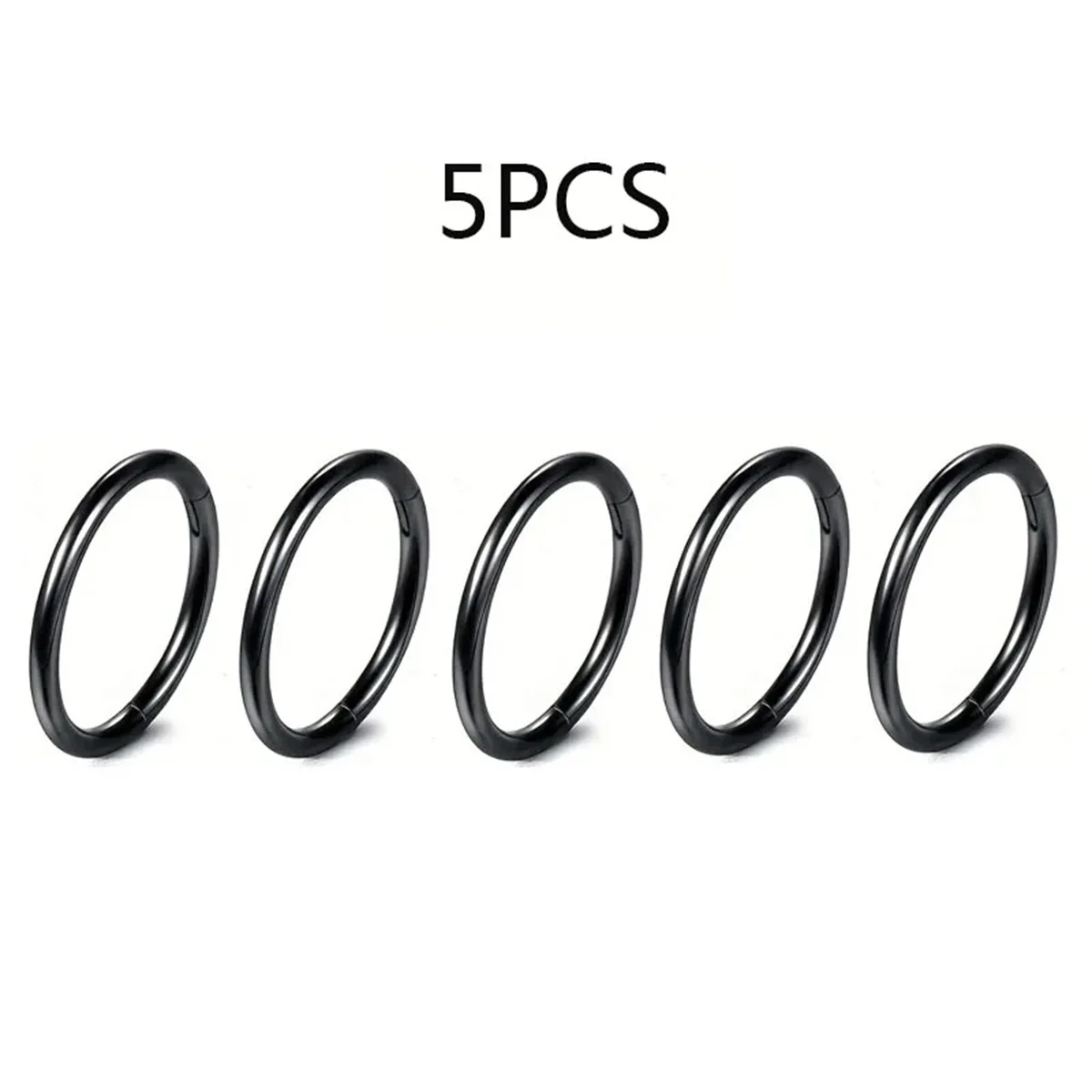 5/10Pcs 16G Stainless Steel Hinged Nose Rings Hoop Septum Clicker Tragus Helix Cartilage Daith Rook Earring Piercing Jewelry