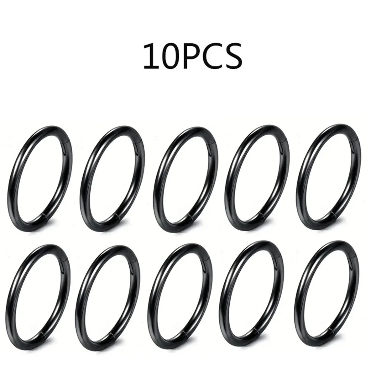 5/10Pcs 16G Stainless Steel Hinged Nose Rings Hoop Septum Clicker Tragus Helix Cartilage Daith Rook Earring Piercing Jewelry