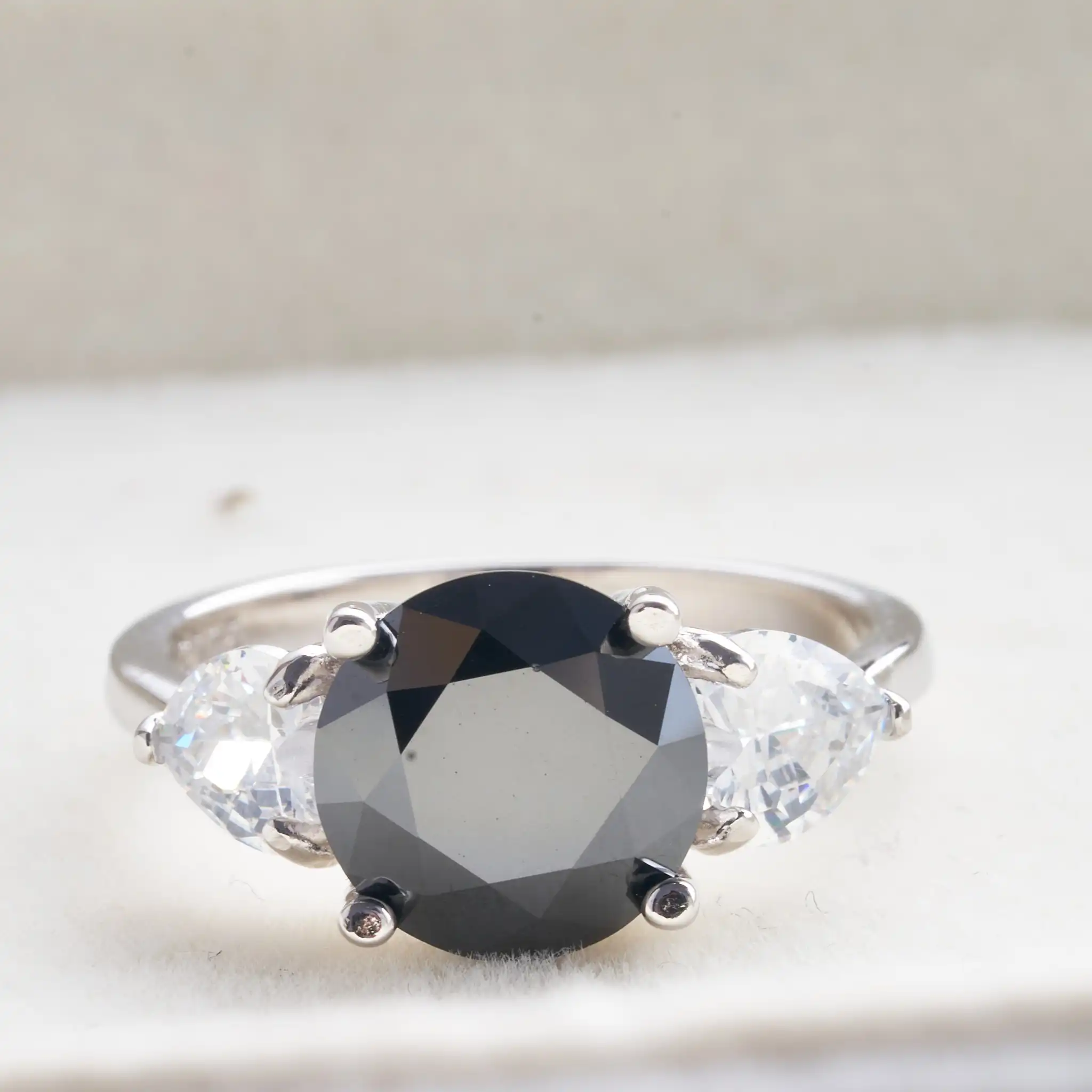 1-3 Carat Black Color Real Lab Grown Moissanite Diamond white Certified Ring for Women Wedding 18K Gold Plated Fine Jewelry Gift