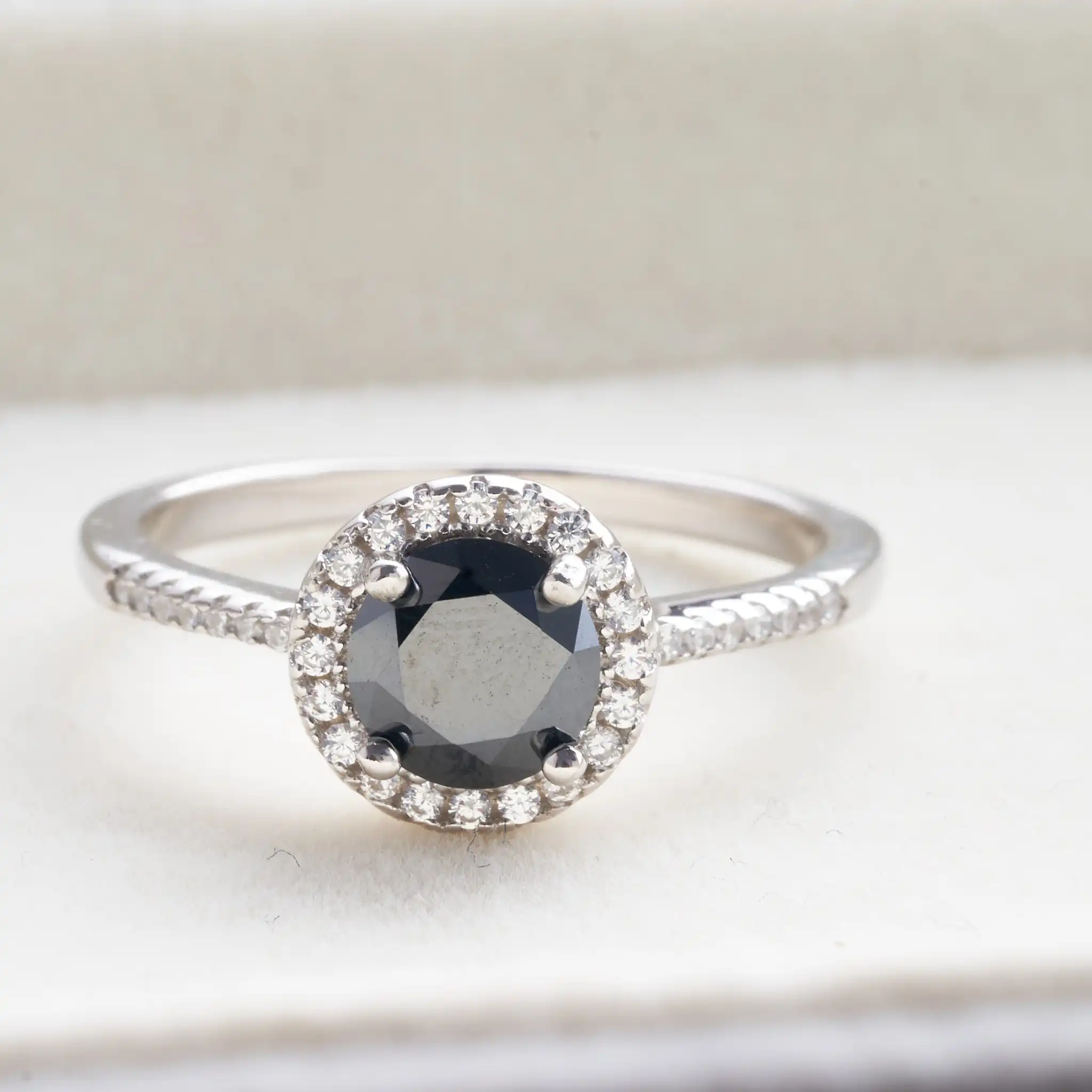 1-3 Carat Black Color Real Lab Grown Moissanite Diamond white Certified Ring for Women Wedding 18K Gold Plated Fine Jewelry Gift