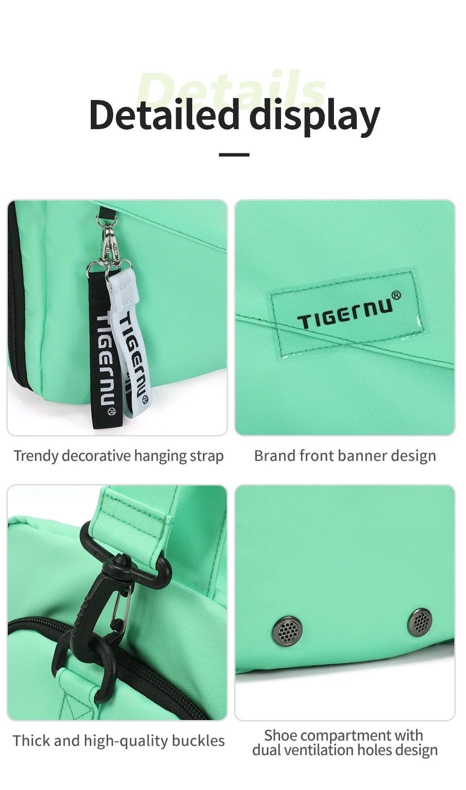 Tigernu Women Bags Travel Bags For Women Handbag Lightweight Sport Bags Female Duffle Bag Girls Crossbody Bag Men Shoulder Bag
