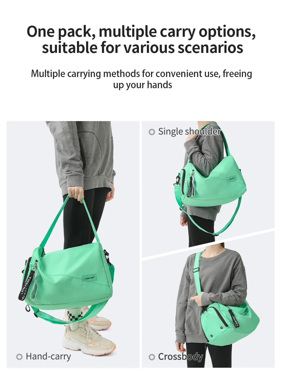 Tigernu Women Bags Travel Bags For Women Handbag Lightweight Sport Bags Female Duffle Bag Girls Crossbody Bag Men Shoulder Bag