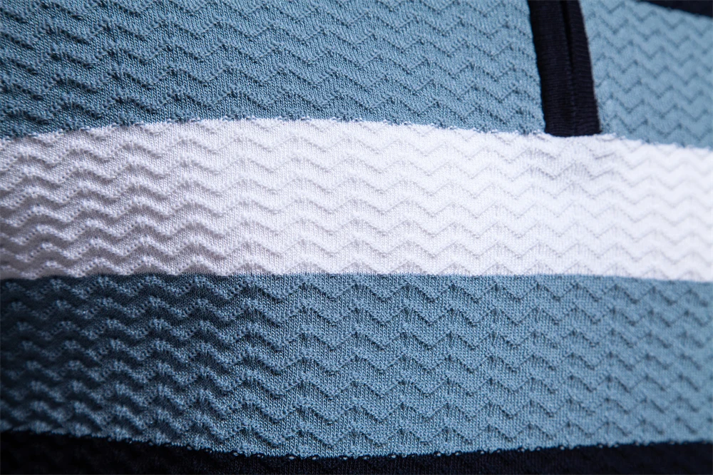 2024 New Summer Textured Ribbed Knit Polo Shirt for Men Short Sleeve Breathable and Cool Mens Polo Shirts