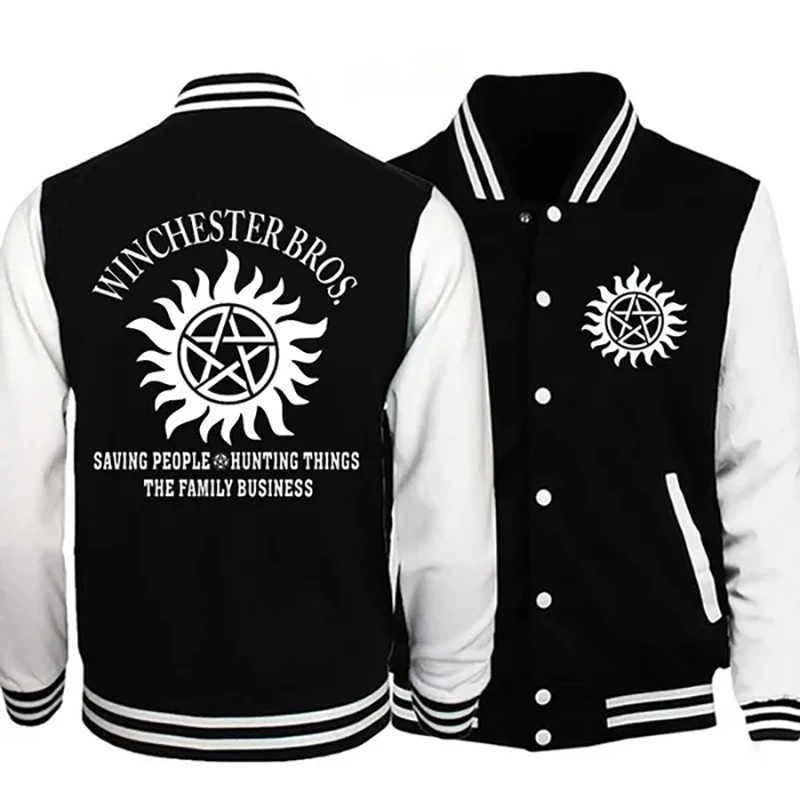 New Supernatural Baseball Jacket Men/Women Fashion Cotton Baseball Jersey Casual Long Sleeve Jacket