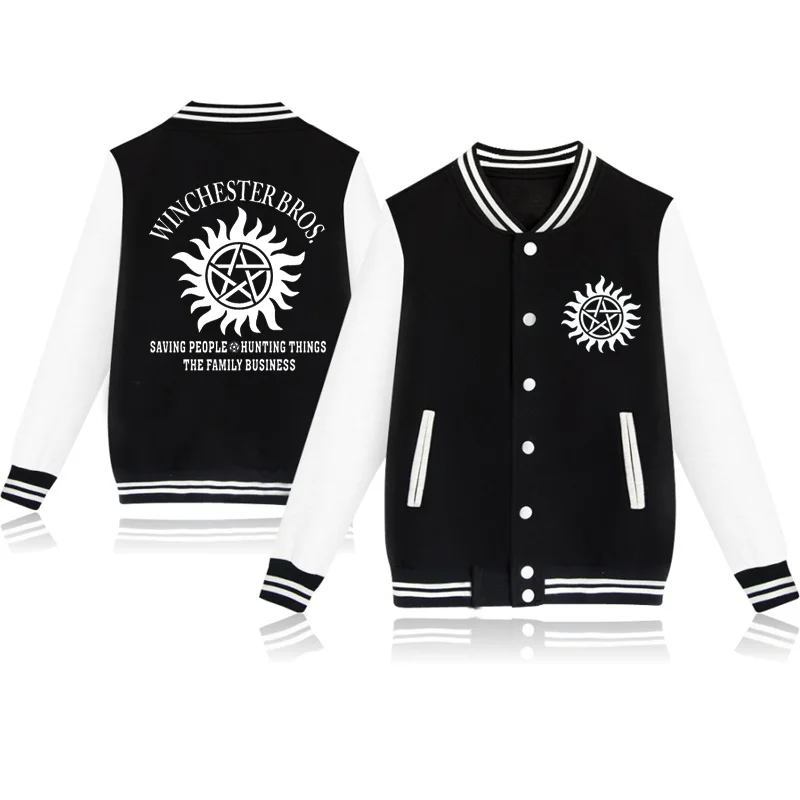 New Supernatural Baseball Jacket Men/Women Fashion Cotton Baseball Jersey Casual Long Sleeve Jacket