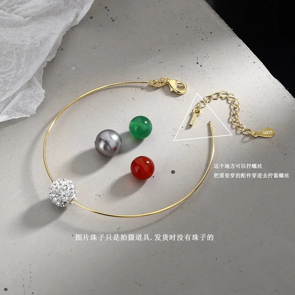 S925 Sterling Silver Electroplated 18k Gold Rose Gold Bracelet (19cm+5cm) Wedding Luxury Jewelry